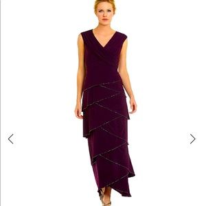 NWT Petra wrapped bodice tiered jersey dress 16